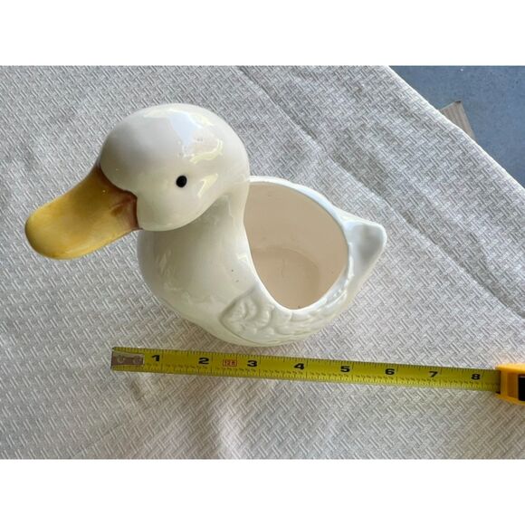 Ceramic Duck Planters Family Two Adults, Ducklings in Round Planter Vintage - Picture 11 of 16